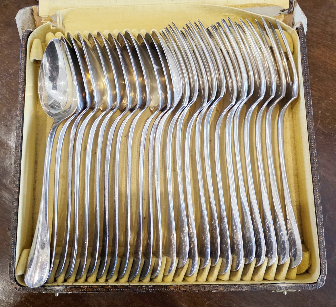 A French Silver set of Forks and Spoons A French Silver set of Forks and Spoons